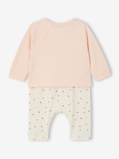Ensemble bébé sweat et pantalon écru+rose pâle 10 - vertbaudet enfant 