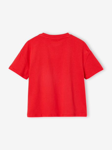 Tee-shirt fille motif poitrine manches courtes abricot+rose bonbon+rouge 13 - vertbaudet enfant 