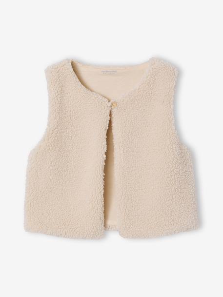 Ensemble fille robe et gilet sherpa écru 3 - vertbaudet enfant 