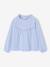 Tee-shirt blouse fille détail broderie anglaise manches longues bleu pâle+écru+marine+mauve+vert foncé 1 - vertbaudet enfant 