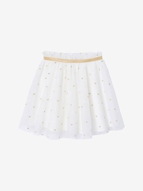 Jupe fille en tulle broderie lurex blanc 1 - vertbaudet enfant 