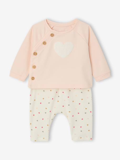 Ensemble bébé sweat et pantalon écru+rose pâle 7 - vertbaudet enfant 