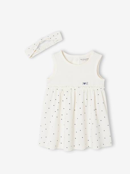 Bébé-Robe bébé naissance et bandeau assorti 
