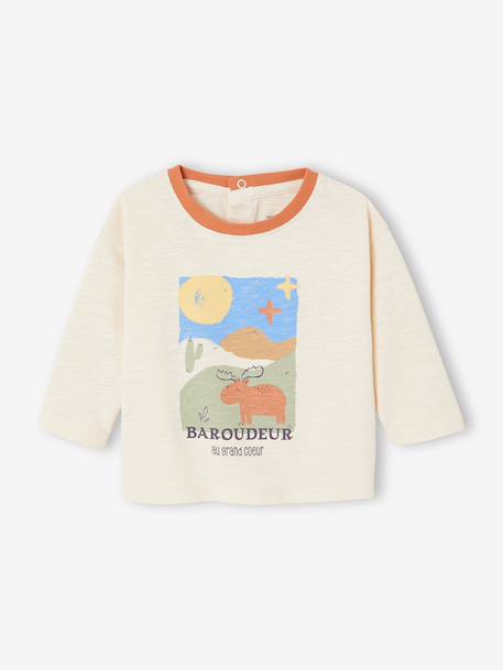 T-shirt bébé garçon manches longues écru 1 - vertbaudet enfant 