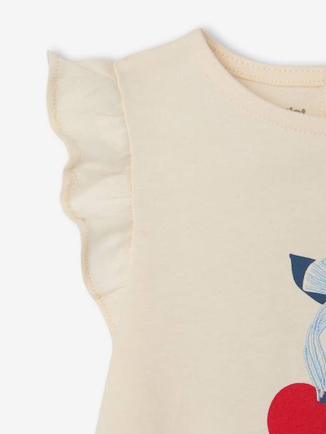 T-shirt bébé fille motif fantaisie en coton bio écru 2 - vertbaudet enfant 