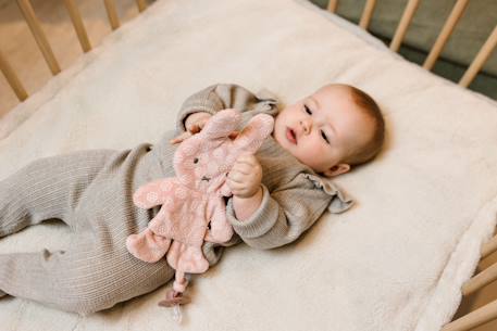 Doudou attache tétine  miffy - flower Rose clair 2 - vertbaudet enfant 