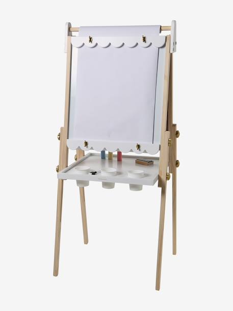 Tableau pliable et réglable en hauteur 3 en 1 en bois FSC® blanc+multicolore+Rose 4 - vertbaudet enfant 