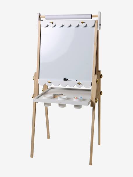 Tableau pliable et réglable en hauteur 3 en 1 en bois FSC® blanc+multicolore+Rose 3 - vertbaudet enfant 