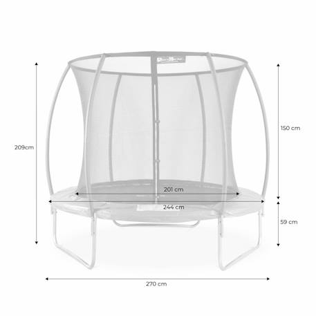 Trampoline rond ø 250cm avec filet de protection intérieur - pluton inner 2,50 m 250 cm Gris 6 - vertbaudet enfant 