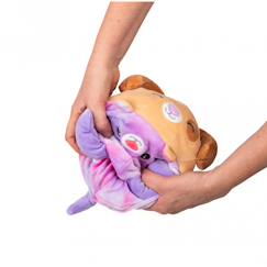 Jouet-Peluche réversible cushablez - paxton puppy 22cm - marron/