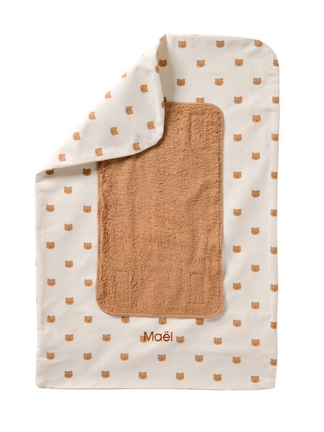 Housse matelas à langer personnalisable beige imprimé+écru / vert feuille+multicolore+vert sauge 2 - vertbaudet enfant 