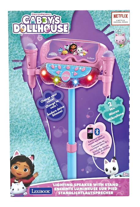 Microphone sur pied enceinte bluetooth gabby et la maison magique Rose 4 - vertbaudet enfant 