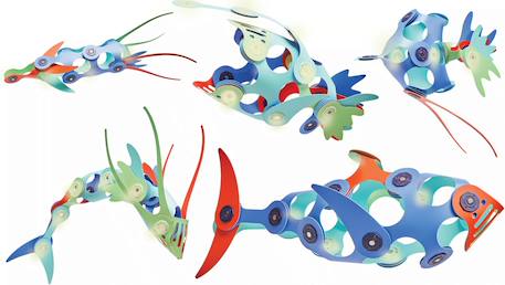 Jeu de construction phosphorescent, magnétique, flexible, et imaginatif Clixo Ocean Bleu 5 - vertbaudet enfant 