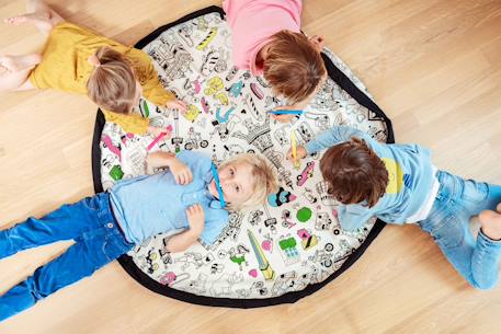 Tapis de jeu & sac à jouets- omy paris Noir et naturel 5 - vertbaudet enfant 