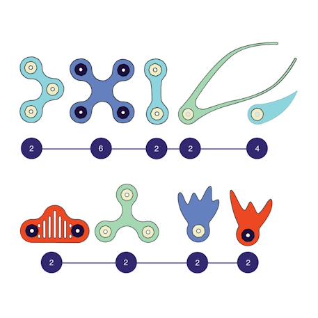 Jeu de construction phosphorescent, magnétique, flexible, et imaginatif Clixo Ocean Bleu 3 - vertbaudet enfant 