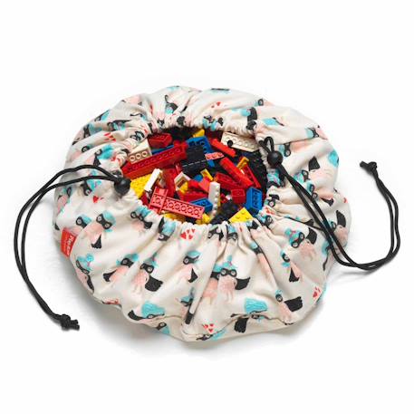 Sac de rangement- mini- supergirl Beige, bleu et noir 1 - vertbaudet enfant 