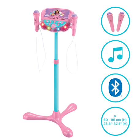 Microphone sur pied enceinte bluetooth gabby et la maison magique Rose 1 - vertbaudet enfant 