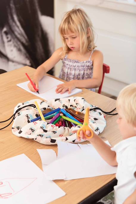 Sac de rangement- mini- supergirl Beige, bleu et noir 5 - vertbaudet enfant 
