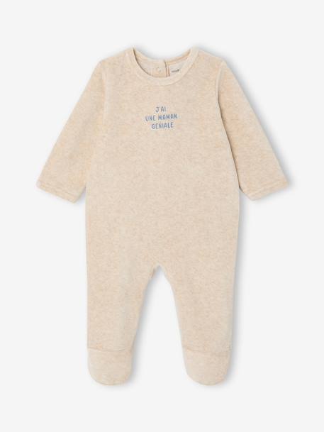 Coffret 2 pyjamas bébé garçon en velours bleu glacier 2 - vertbaudet enfant 