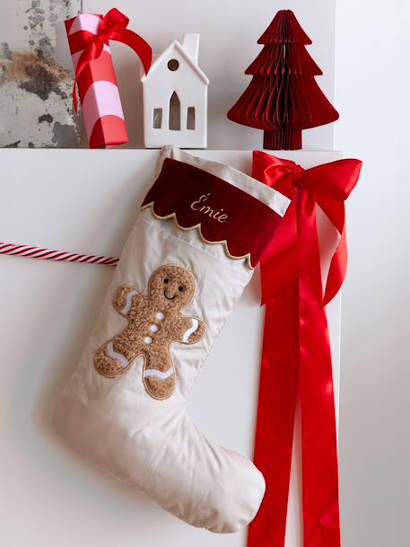 Chaussette Noël Bonhomme pain d'épices beige 1 - vertbaudet enfant 