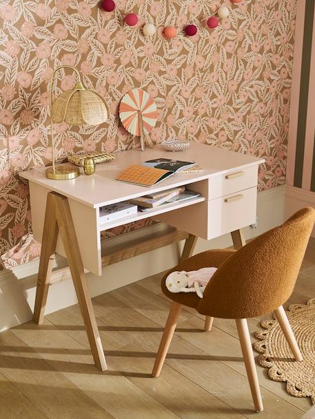 Bureau enfant Rétro Vintage rose poudré 1 - vertbaudet enfant 