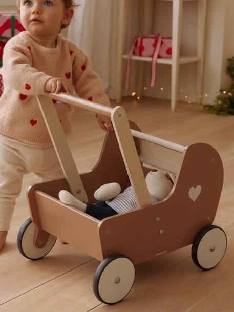 Chariot de marche landau en bois FSC® caramel 1 - vertbaudet enfant 