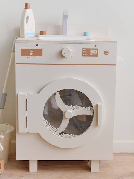 Machine à laver et à repasser avec accessoires en bois FSC® écru 2 - vertbaudet enfant 