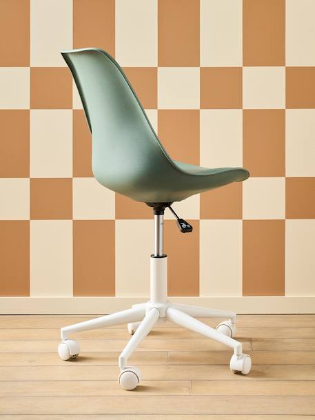 Chaise de bureau enfant à roulettes blanc+bleu+rose+vert 19 - vertbaudet enfant 
