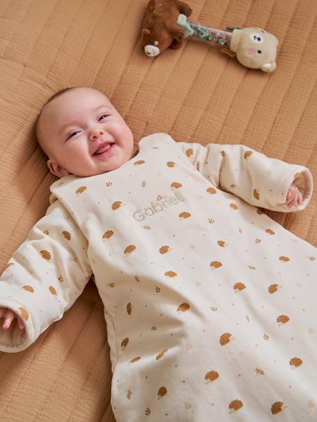 Gigoteuse hiver Hérisson Manches Amovibles beige imprimé 1 - vertbaudet enfant 