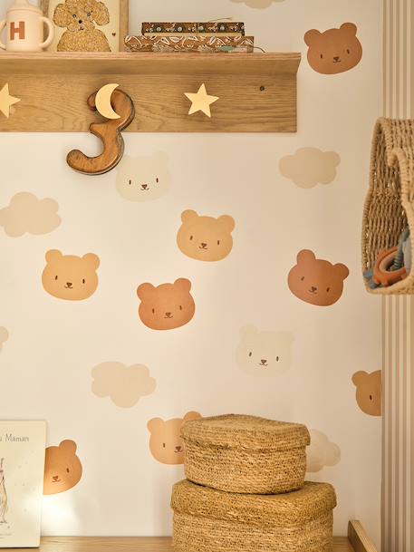 Lot de 20 stickers oursons et nuages beige 1 - vertbaudet enfant 