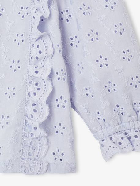 Blouse bébé broderie anglaise à volants blanc+bleu ciel+rose bonbon 14 - vertbaudet enfant 