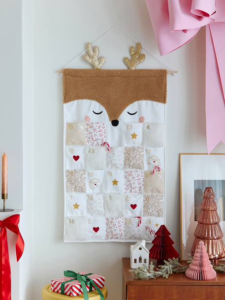 Calendrier de l'avent Renne en sherpa beige doré 1 - vertbaudet enfant 