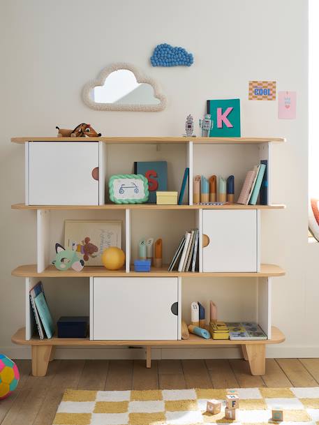 Etagère-bibliothèque SEVENTIES BLANC - BOIS 3 - vertbaudet enfant 