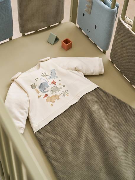 Gigoteuse hiver manches longues amovibles bi-matière MINISAURUS olive 2 - vertbaudet enfant 