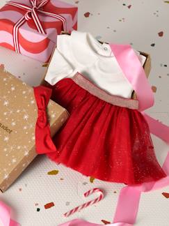 -Ensemble bébé fille t-shirt jupon bandeau coffret cadeau noël