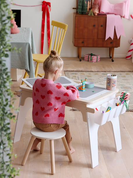 Table de dessin et briques de construction en bois FSC® blanc 1 - vertbaudet enfant 