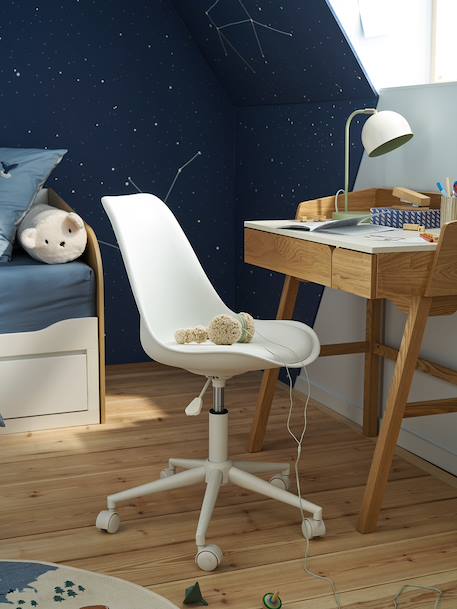 Chaise de bureau enfant à roulettes blanc+bleu+rose+vert 1 - vertbaudet enfant 