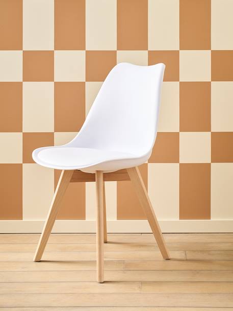 Chaise enfant primaire Scandinave blanc+vert 1 - vertbaudet enfant 