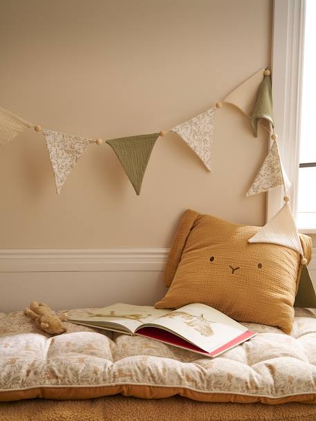 Guirlande fanions en gaze de coton cannelle+vert sauge 6 - vertbaudet enfant 