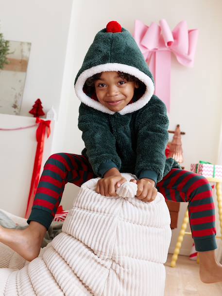 Ensemble pyjama et sweat à capuche Garçon vert 1 - vertbaudet enfant 