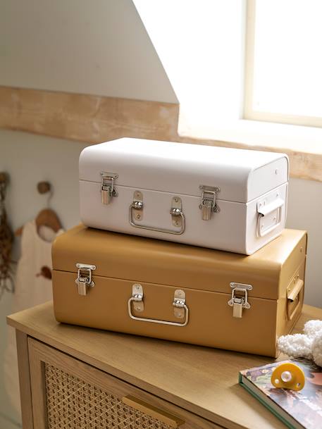 Lot de 2 malles en métal gigognes bleu jean+cannelle+rose nude+vert / jaune 5 - vertbaudet enfant 
