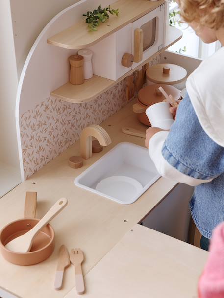 Cuisine d'angle avec accessoires en bois FSC® blanc 2 - vertbaudet enfant 
