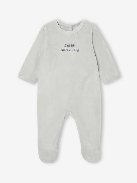 Coffret 2 pyjamas bébé garçon en velours bleu glacier 3 - vertbaudet enfant 
