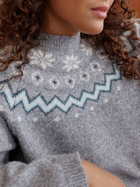 Pull mixte adulte noël capsule famille gris chiné 3 - vertbaudet enfant 