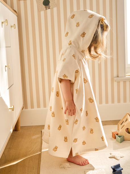 Poncho de bain bébé personnalisable PETIT OURS, avec coton recyclé blanc imprimé 1 - vertbaudet enfant 