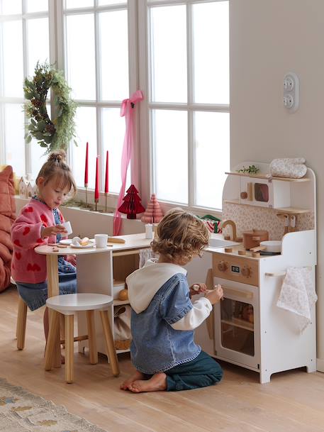Cuisine d'angle avec accessoires en bois FSC® blanc 1 - vertbaudet enfant 