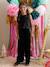 Combinaison fille bi-matière sequins et velours noir 1 - vertbaudet enfant 