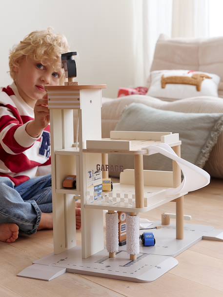 Garage 3 niveaux avec ascenseur en bois FSC® blanc 3 - vertbaudet enfant 