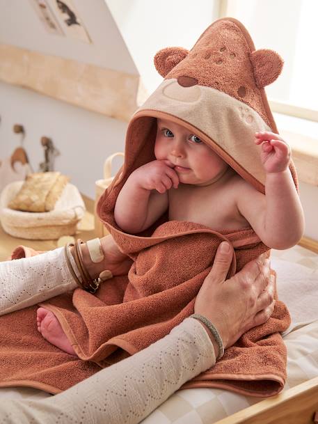 Cape de bain et gant HÉRISSON rouille 2 - vertbaudet enfant 