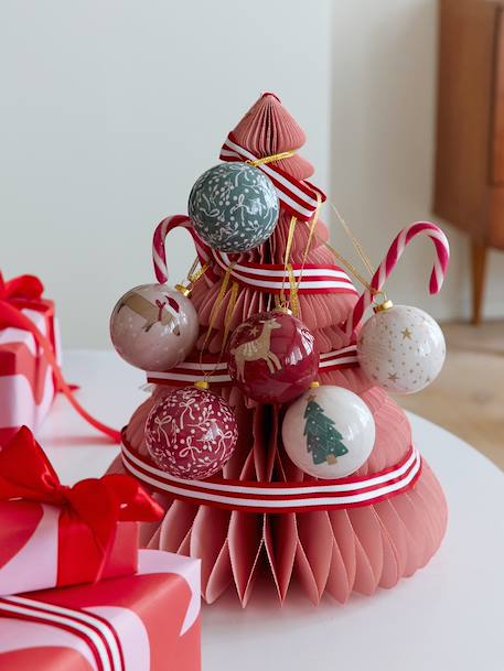 Coffret 6 boules de Noël 3D rouge imprimé 1 - vertbaudet enfant 